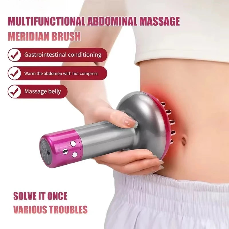 Electric Meridian Brush – Microcurrent & Red Light Body Massager for Slimming & Cellulite Relief