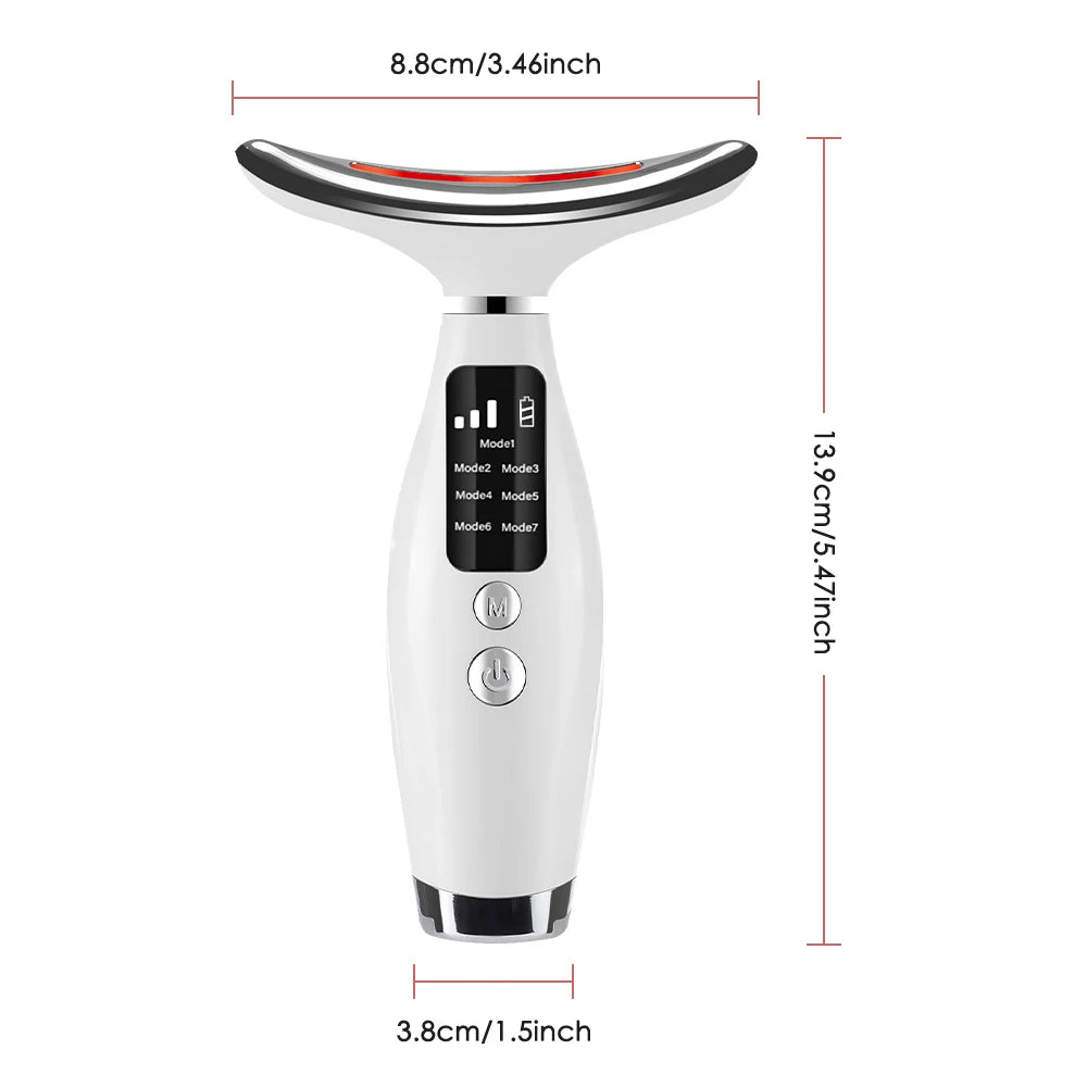 7-Color LED Neck & Face Massager – Skin Tightening & Anti-Wrinkle Device