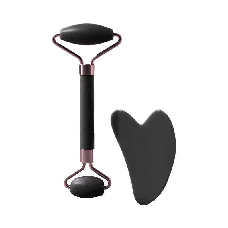AuraOfRed™ GlowRoll Duo – Face Roller & Gua Sha Set