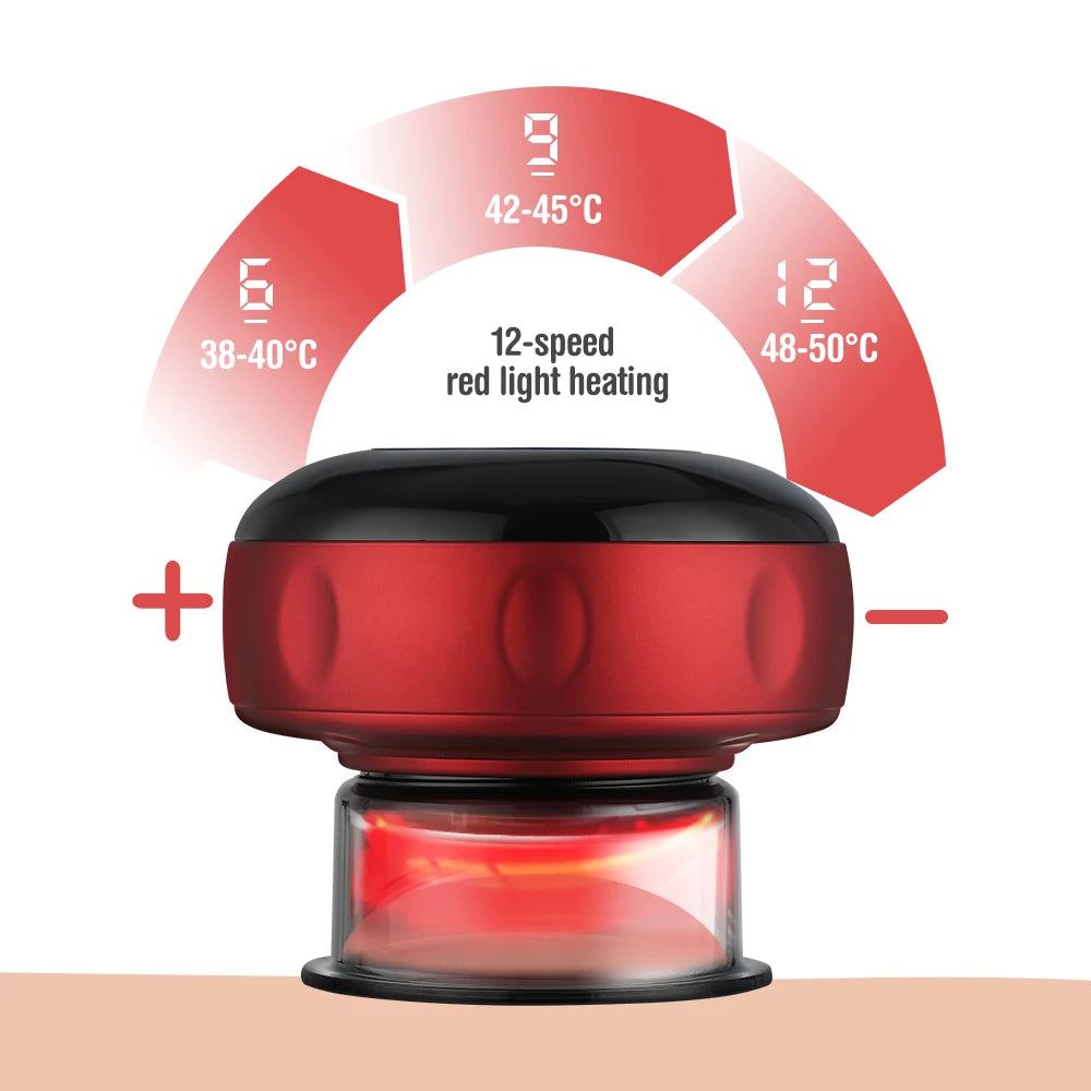 Smart Cupping Massager – Vacuum Suction with Infrared Heating & Red Light Therapy