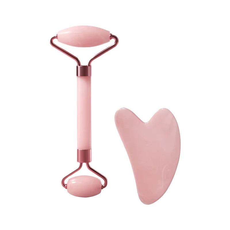 AuraOfRed™ GlowRoll Duo – Face Roller & Gua Sha Set