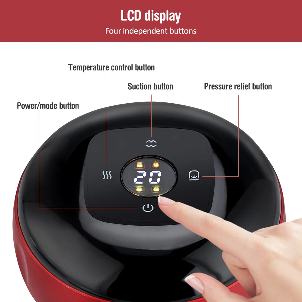 Smart Cupping Massager – Vacuum Suction with Infrared Heating & Red Light Therapy