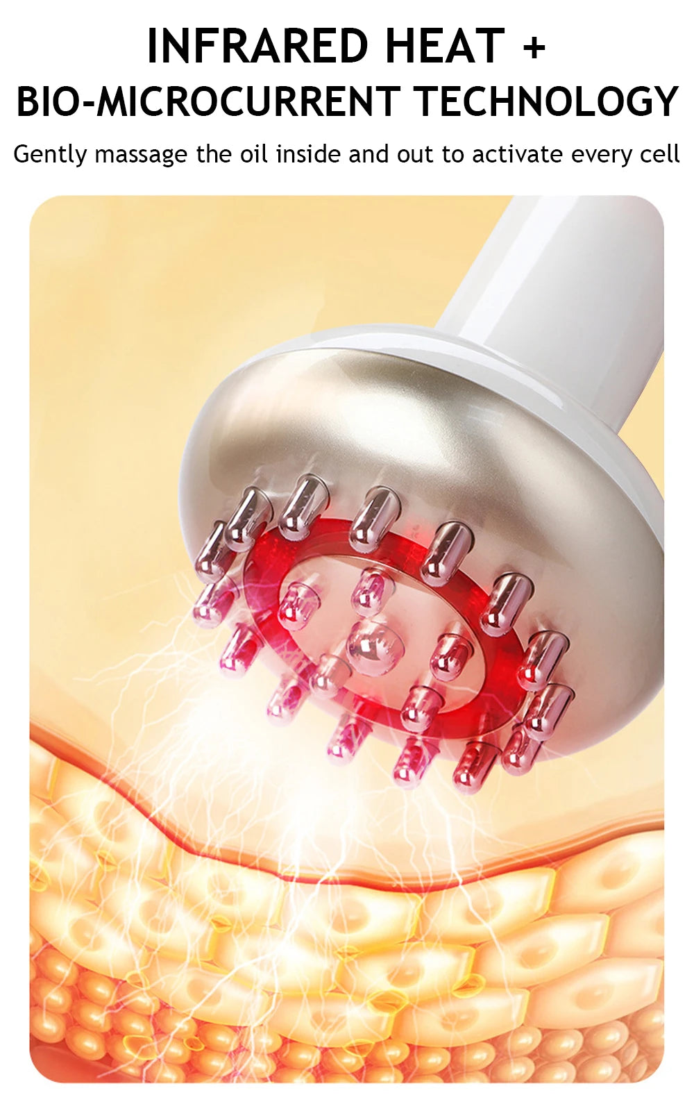 Electric Meridian Brush – Microcurrent & Red Light Body Massager for Slimming & Cellulite Relief