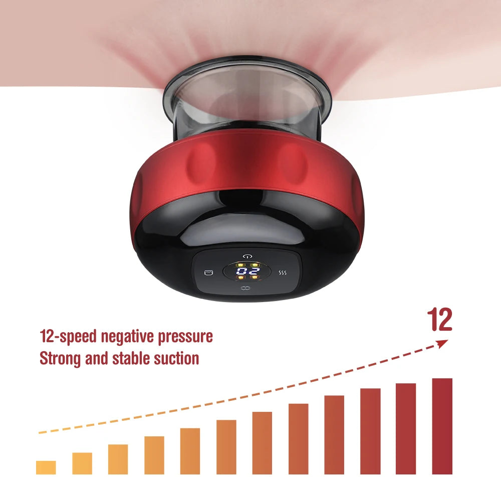 Smart Cupping Massager – Vacuum Suction with Infrared Heating & Red Light Therapy